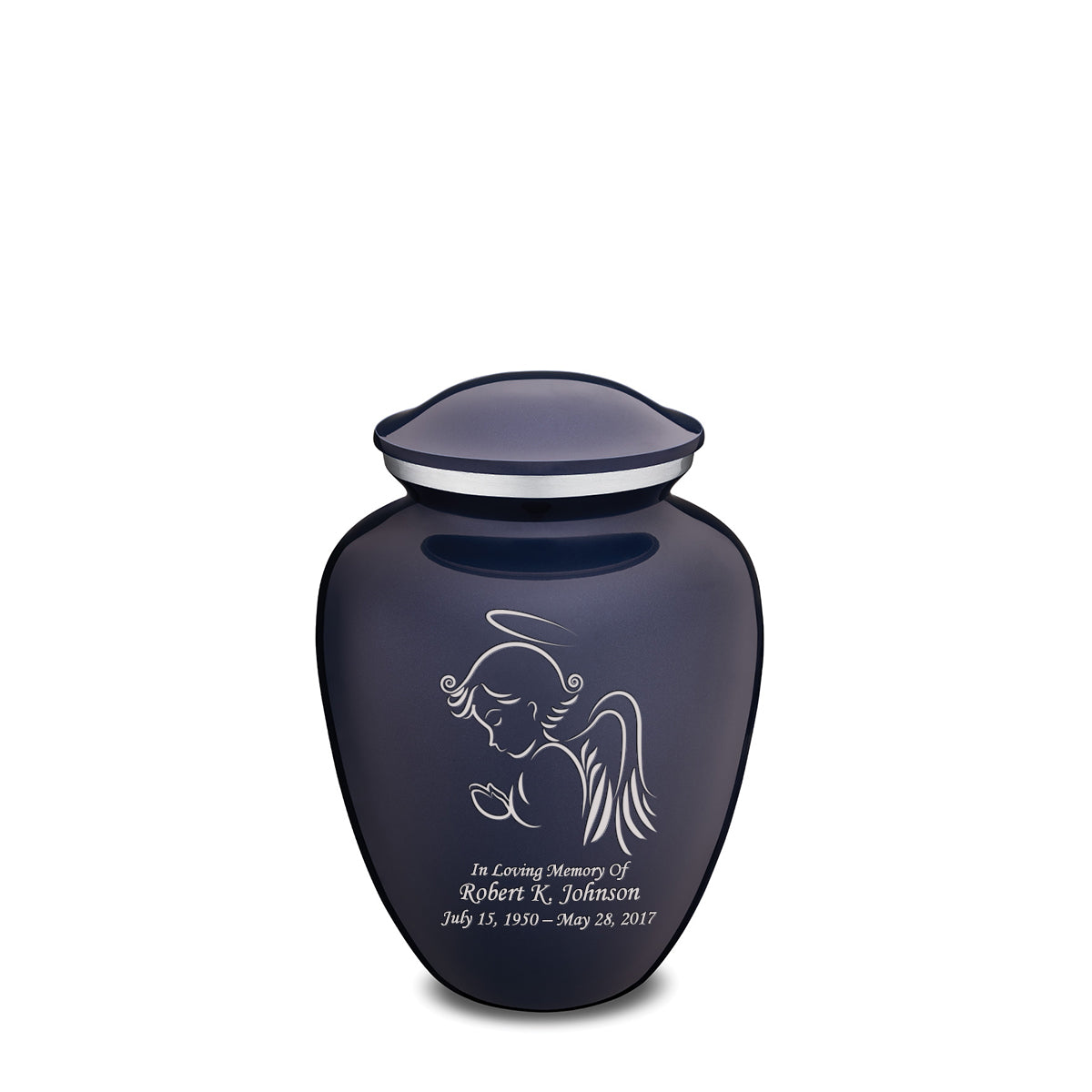 Medium Embrace Cobalt Blue Angel Cremation Urn