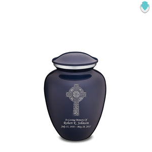 Medium Embrace Cobalt Blue Celtic Cross Cremation Urn
