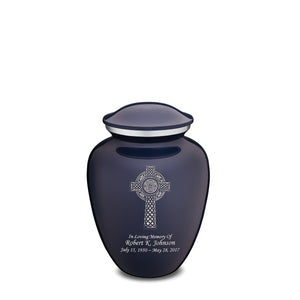 Medium Embrace Cobalt Blue Celtic Cross Cremation Urn