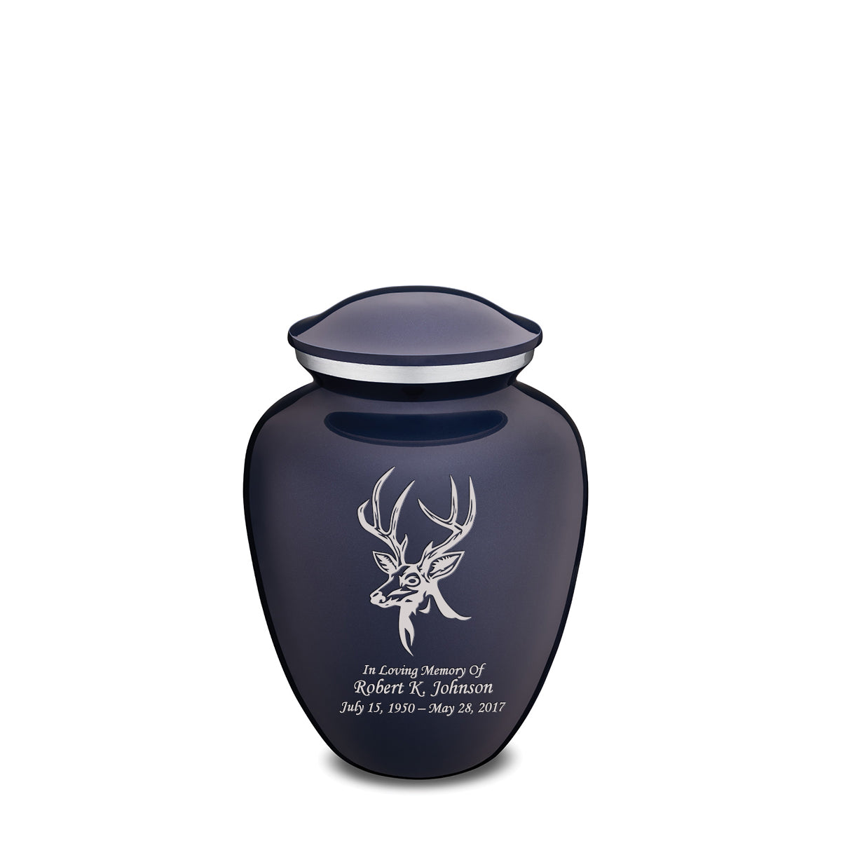 Medium Embrace Cobalt Blue Deer Cremation Urn