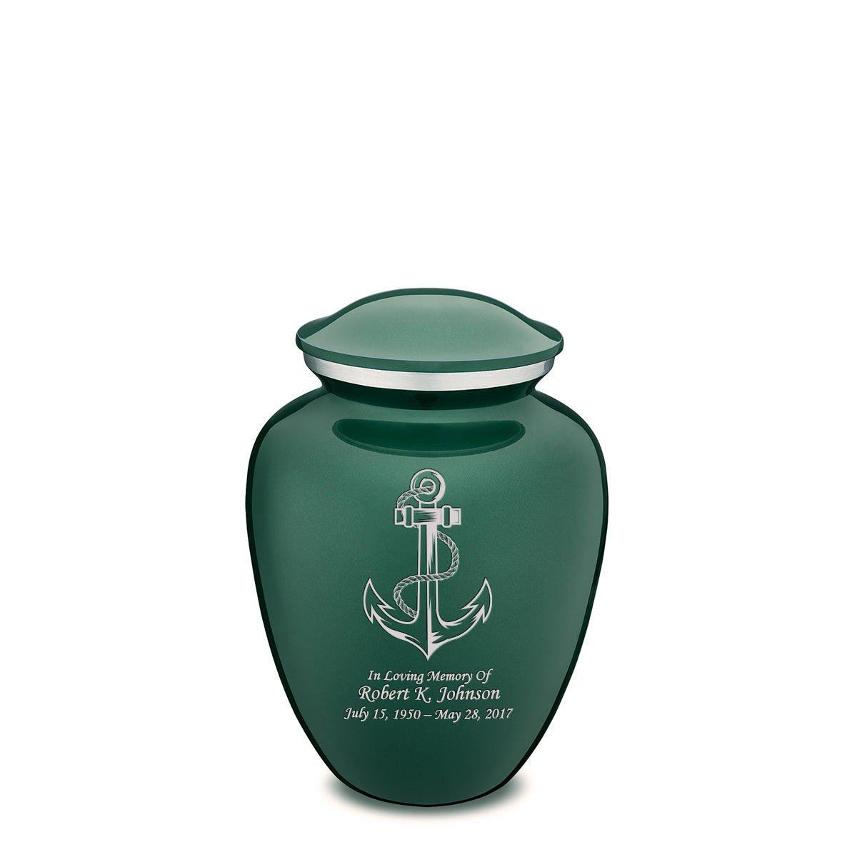 Medium Embrace Green Anchor Cremation Urn