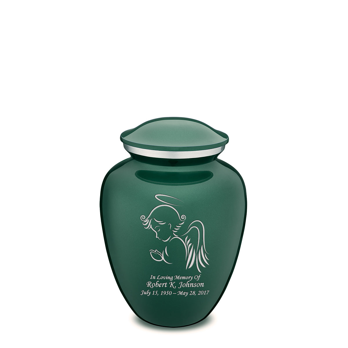 Medium Embrace Green Angel Cremation Urn