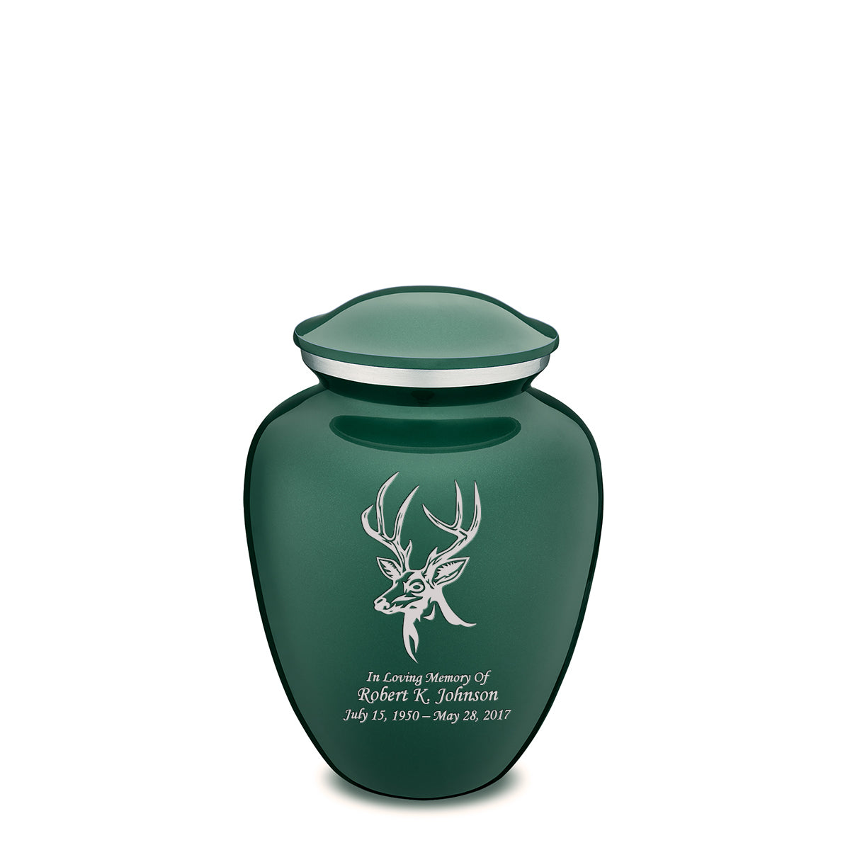 Medium Embrace Green Deer Cremation Urn