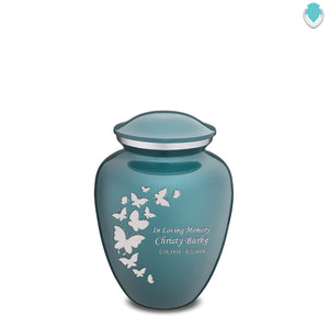 Medium Embrace Teal Butterfly Cremation Urn