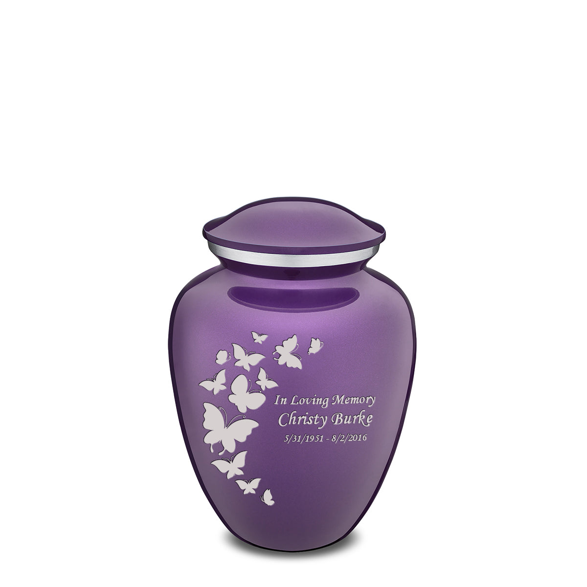 Medium Embrace Purple Butterfly Cremation Urn