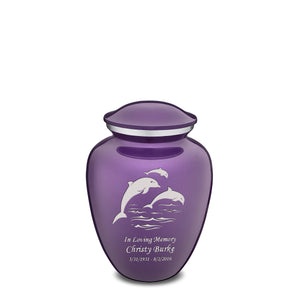 Medium Embrace Purple Dolphins Cremation Urn