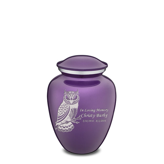 Medium Embrace Purple Owl Cremation Urn