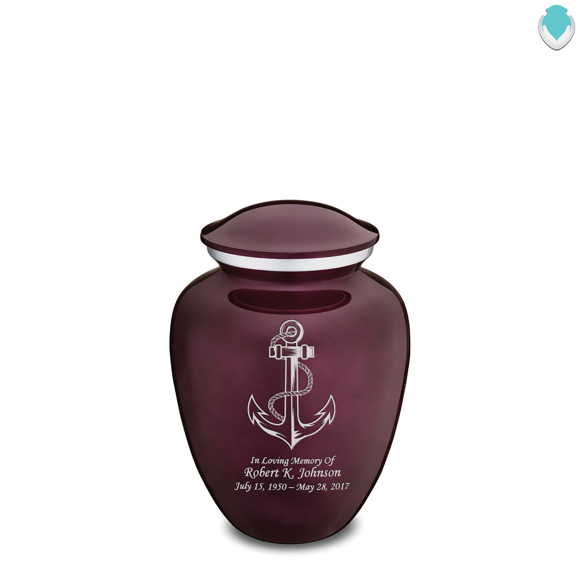 Medium Cherry Purple Embrace Anchor Cremation Urn