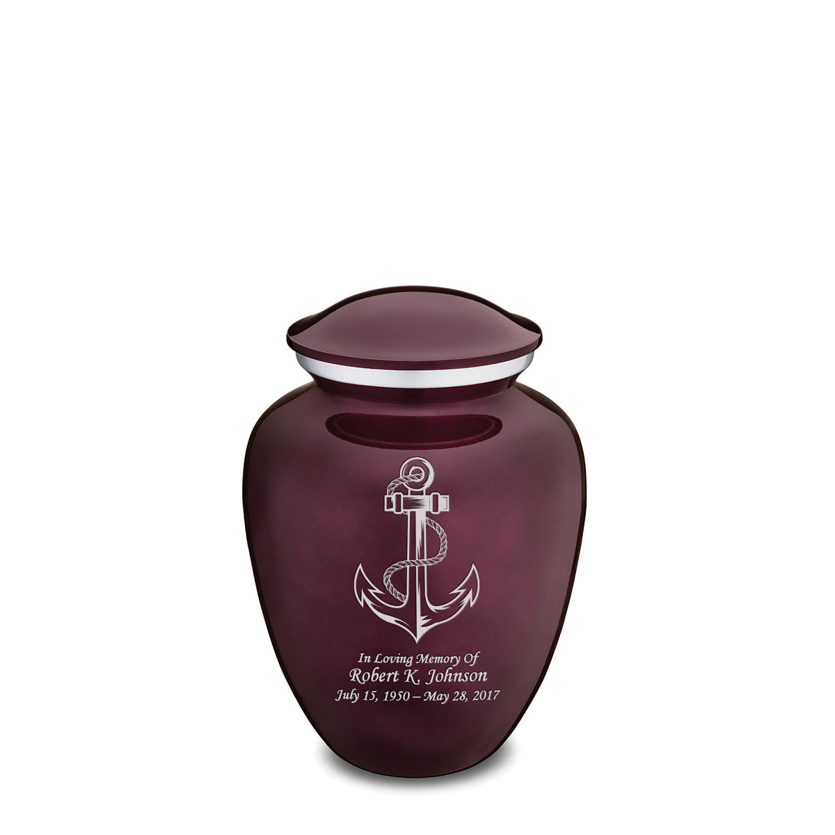 Medium Cherry Purple Embrace Anchor Cremation Urn