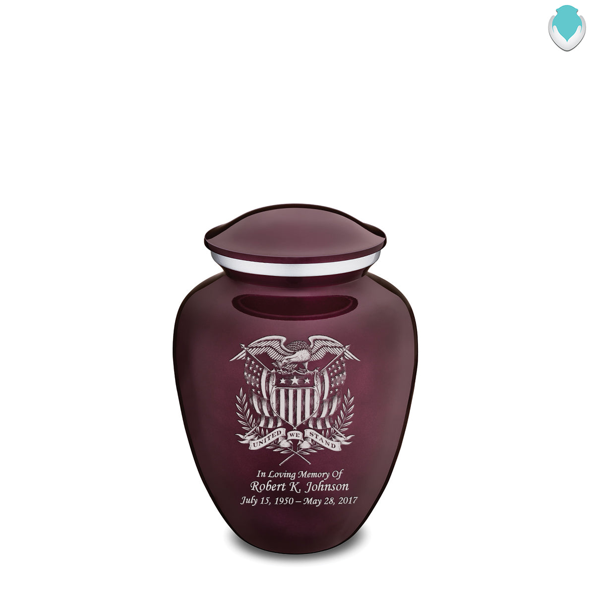 Medium Embrace Cherry Purple American Glory Cremation Urn