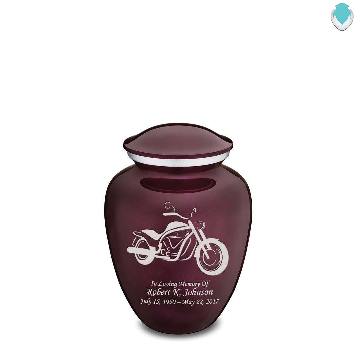 Medium Embrace Cherry Purple Motorcycle Cremation Urn