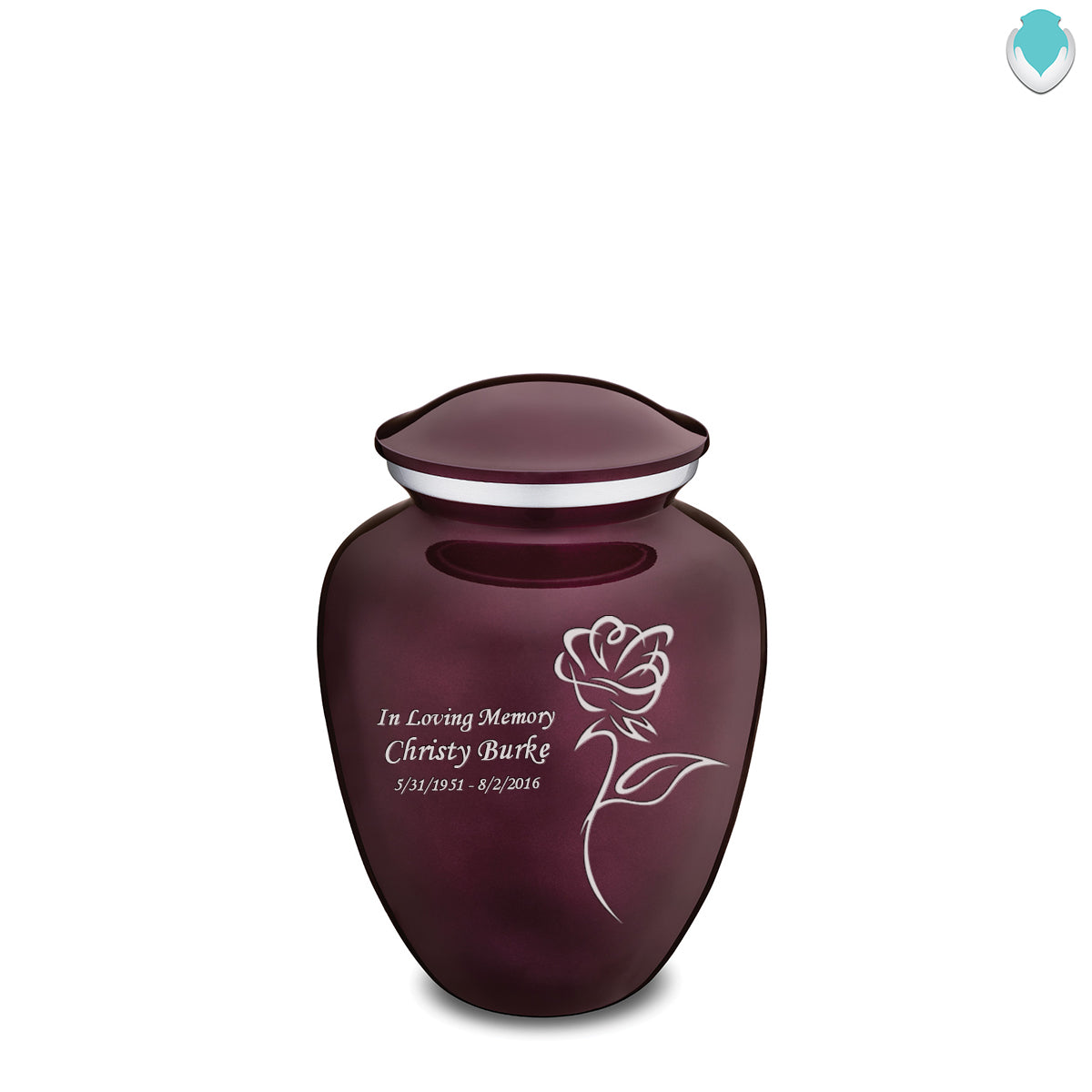 Medium Cherry Purple Embrace Rose Cremation Urn