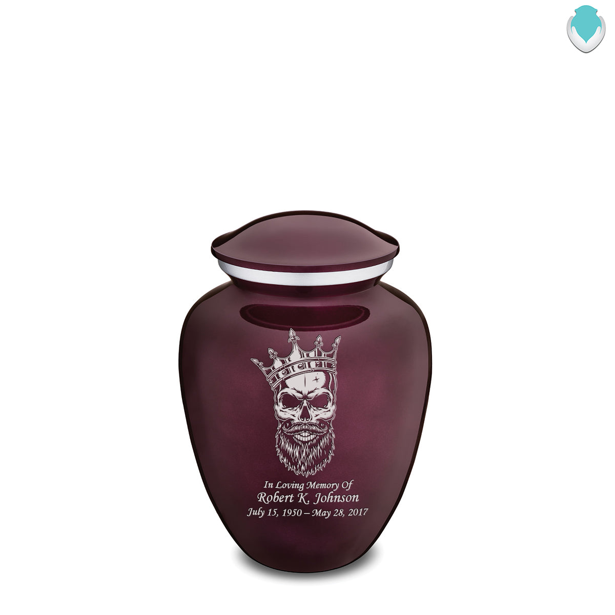 Medium Cherry Purple Embrace Skull Cremation Urn