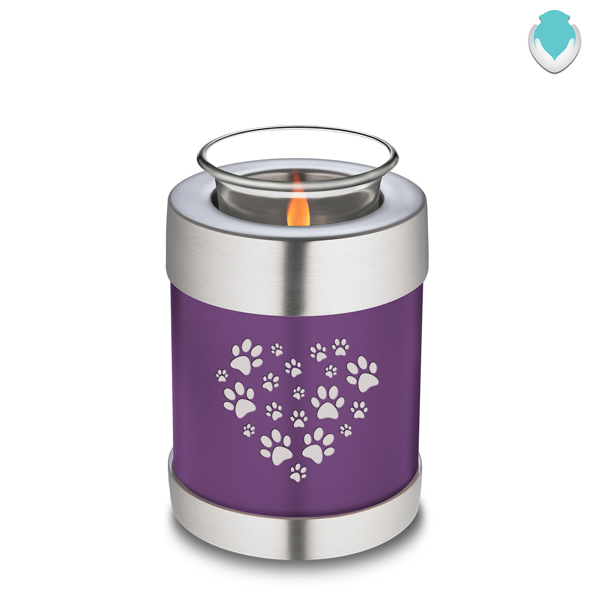 Candle Holder Embrace Heart Paws Cremation Urn