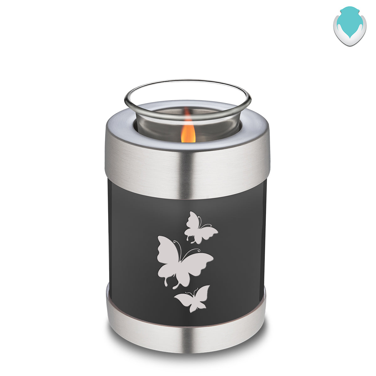 Candle Holder Embrace Charcoal Butterfly Cremation Urn