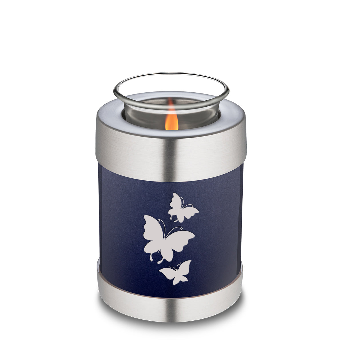 Candle Holder Embrace Cobalt Blue Butterfly Cremation Urn