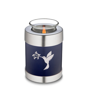 Candle Holder Embrace Cobalt Blue Hummingbird Cremation Urn