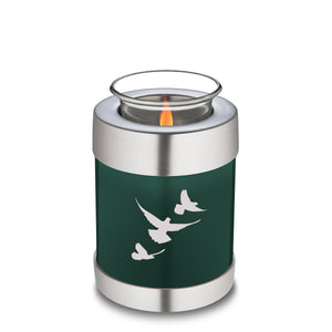 Candle Holder Embrace Green Doves Cremation Urn