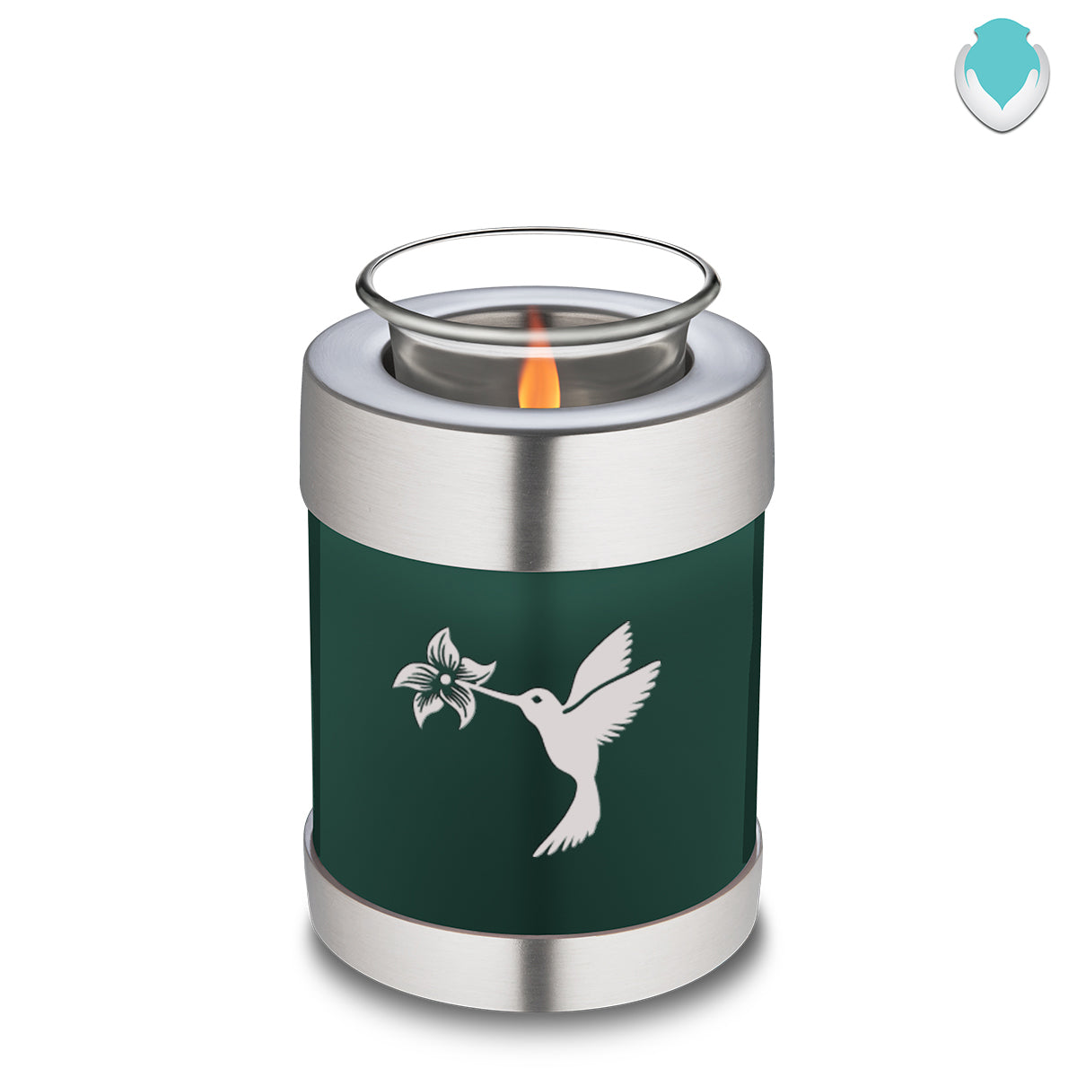 Candle Holder Embrace Green Hummingbird Cremation Urn