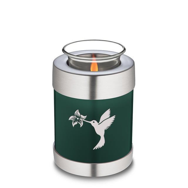 Candle Holder Embrace Green Hummingbird Cremation Urn