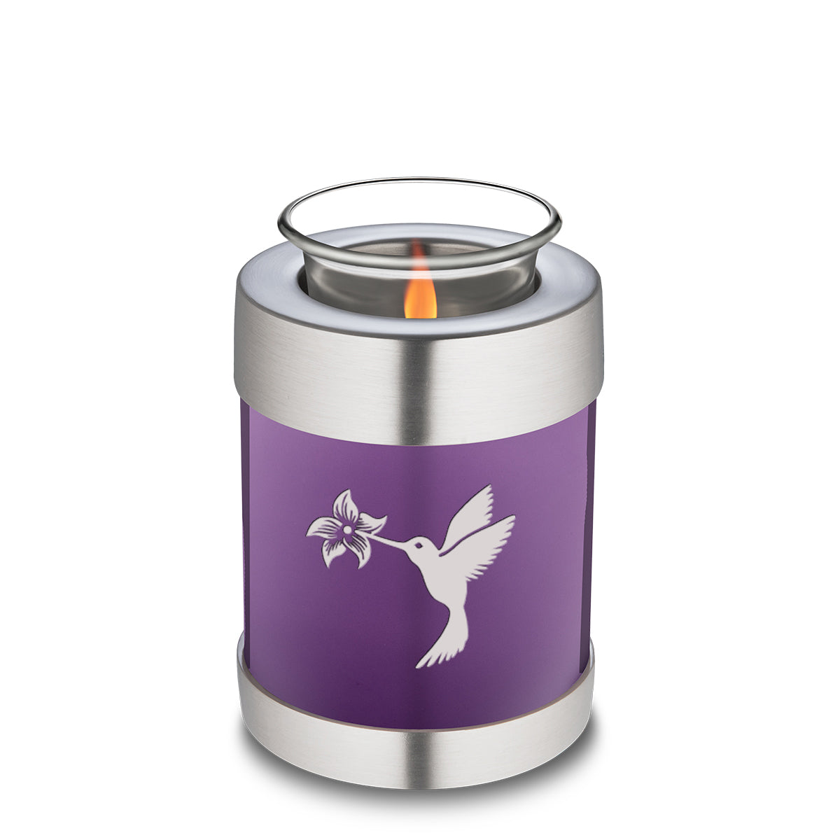 Candle Holder Embrace Purple Hummingbird Cremation Urn