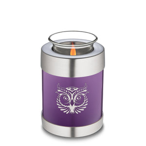 Candle Holder Embrace Purple Owl Cremation Urn
