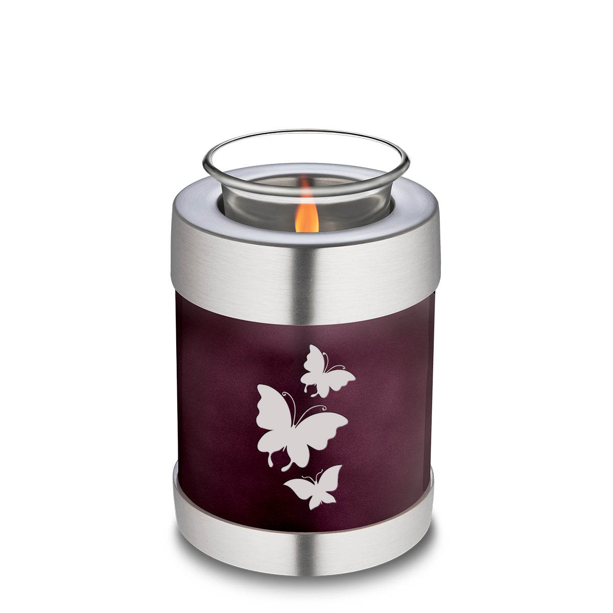 Candle Holder Embrace Cherry Purple Butterfly Cremation Urn