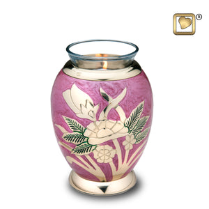 Tealight Lilac Rose Cremation Urn